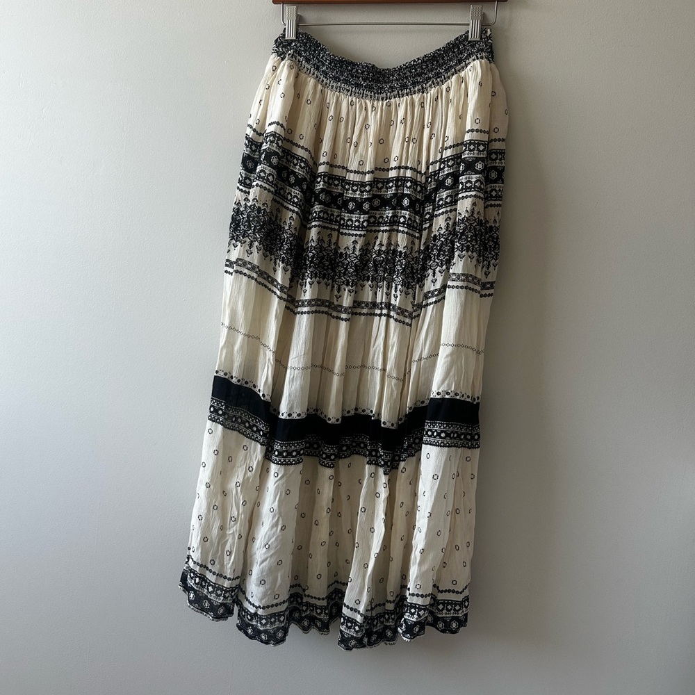Urban Outfittere Black and White Patterned Maxi Skirt